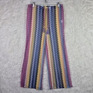 Marina Blu Womens L All Over Lace Wide Leg Colorful Pants Boho Festival Hippie